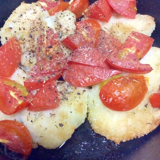 冷凍チキンカツトマトハーブ焼き